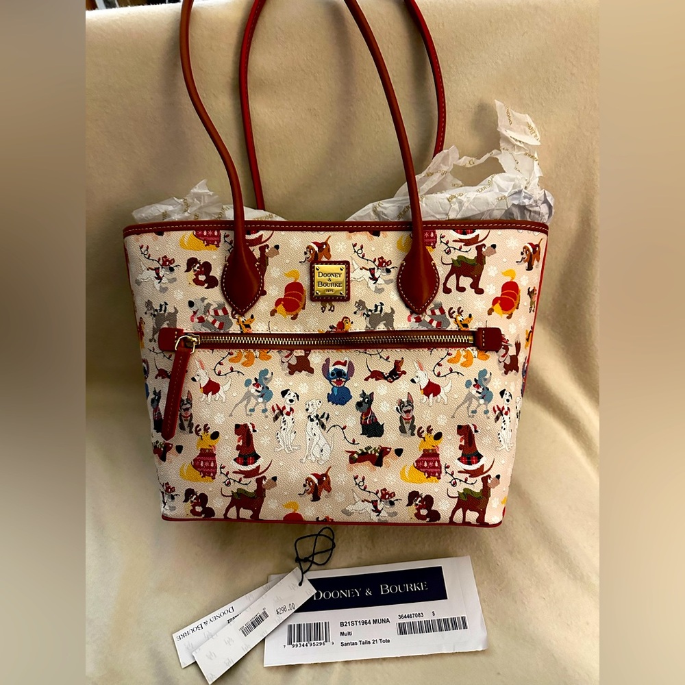 Disney Dogs Holiday Tote Bag by Dooney and Bourke